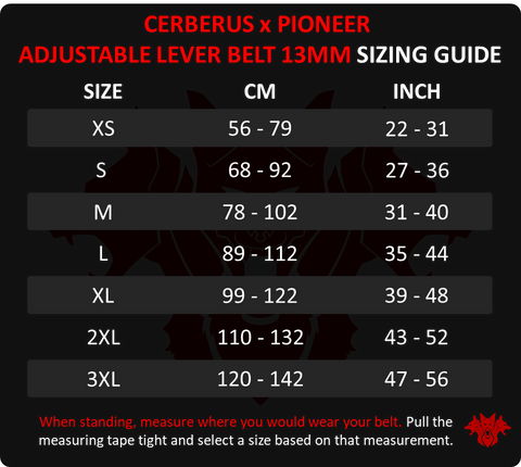 Image of CERBERUS X Pioneer Adjustable Lever Belt (13mm)